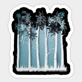 Birch Tree Forest 1 Sticker